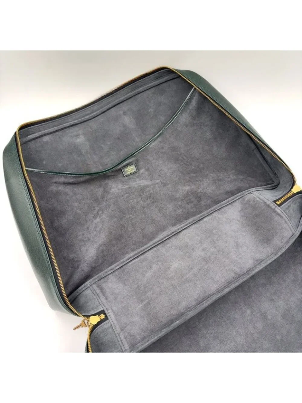 ★SOLD★ Louis Vuitton Elanga Un Posh Taiga Epi Sea Leather Green Boston Bag Gold - Picture 14 of 15